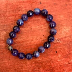 Elegant Purple Beaded stretch Bracelet